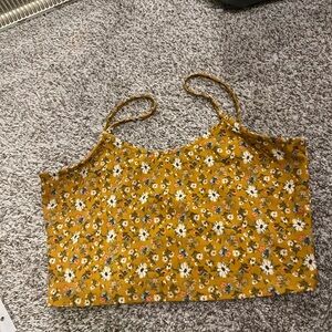 Yellow with white flowers top